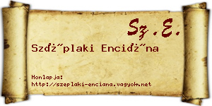 Széplaki Enciána névjegykártya